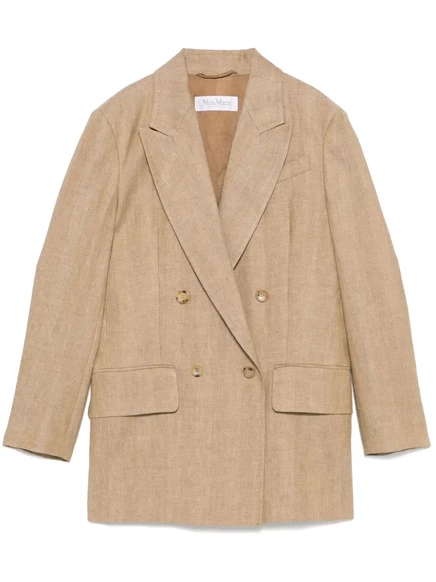 Женский пиджак Max Mara Gerla двубортный с клапанами, светло-коричневый