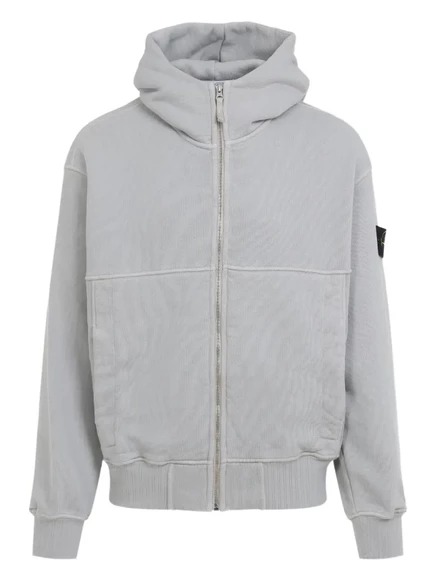 Мужская толстовка Stone Island на молнии, серая