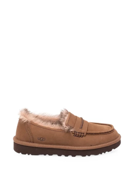 Женские лоферы UGG Ellis с меховой отделкой, коричневые