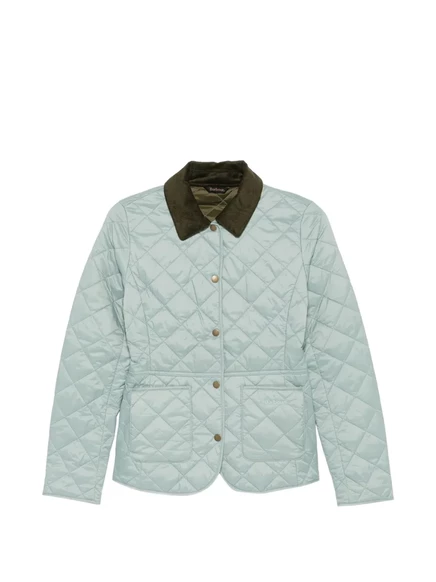 Женская стёганая куртка Barbour, вельветовый воротник, синяя