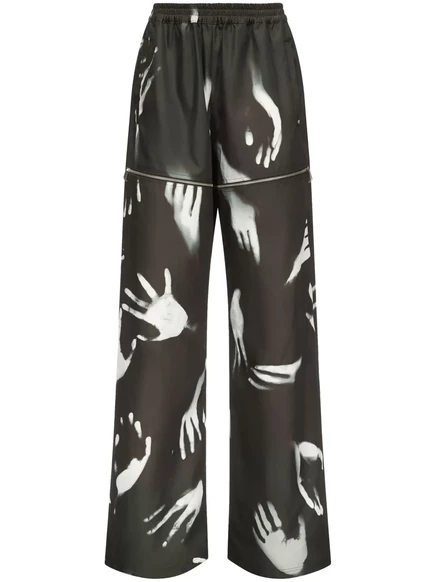 Женские спортивные штаны Area Handprint Slit, черно-белые