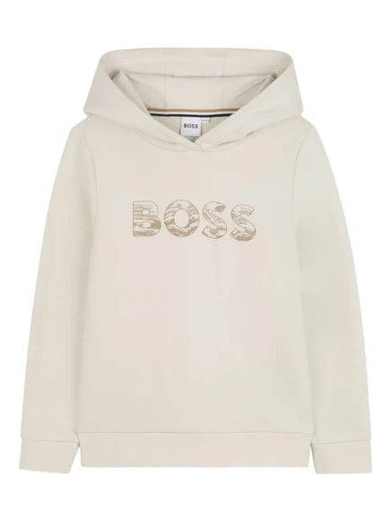 Толстовка с капюшоном и принтом с логотипом BOSS Kidswear