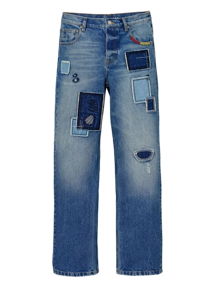 Женские джинсы Marc Jacobs пэчворк, прямой крой, синие