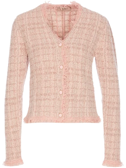Куртка TWINSET с обтрепанным краем pink