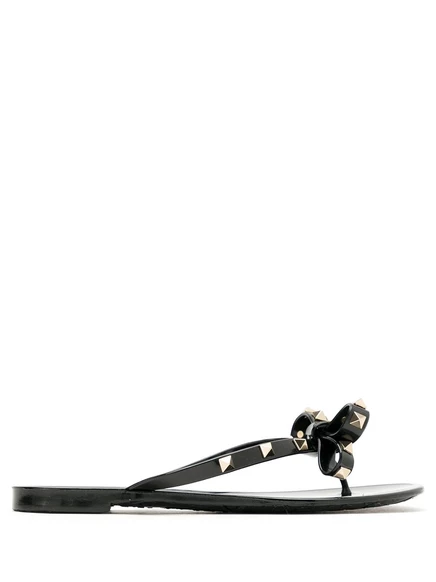 Женские шлёпанцы Valentino Rockstud, чёрные