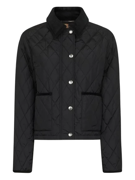 Женская куртка Burberry стеганая ромбами, черная