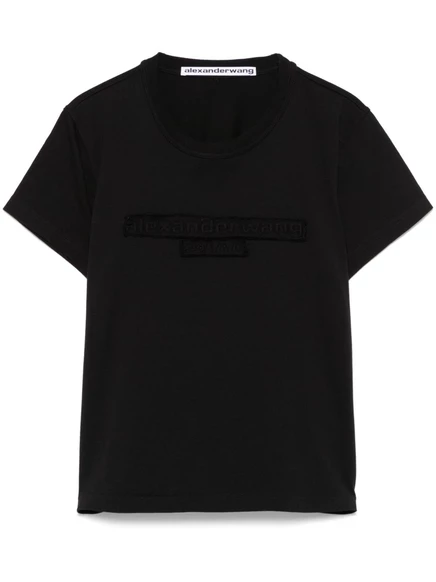 Женская футболка Alexander Wang с логотипом, черная