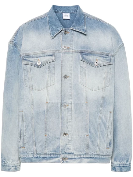 Джинсовая куртка с тисненым логотипом VETEMENTS blue