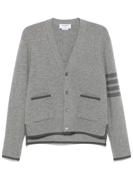 Мужской кардиган Thom Browne с гросгрейн-кантом 4 Bar, серый