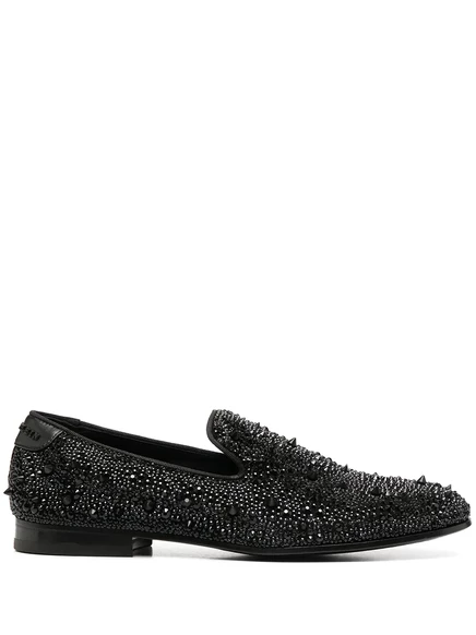 Мужские мокасины Philipp Plein с кристаллами, черные