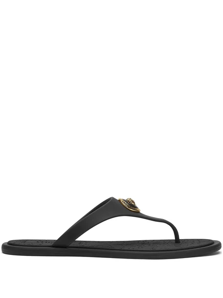 Сандалии на плоской подошве от Versace Alia black