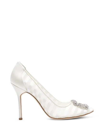 Женские туфли-лодочки Manolo Blahnik Hangisi, белые