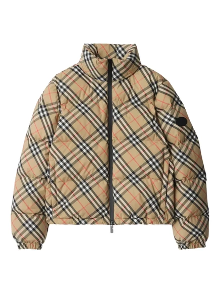 Женская стеганая куртка Burberry Vintage Check, бежевая