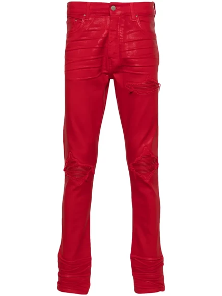 Мужские скинни-джинсы Amiri Wax MX1, кирпично-красные