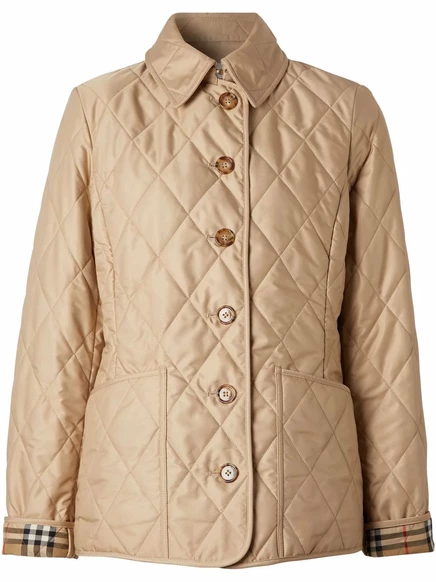 Женская стёганая куртка Burberry, бежевая