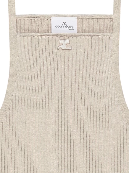 Женская майка Courrèges Pointy в рубчик, экрю