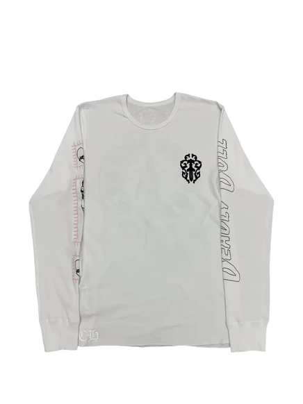 Мужская термофутболка Chrome Hearts Deadly Doll, белая