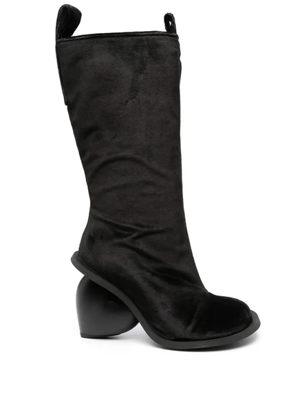 Бархатные сапоги до середины икры YUME YUME Love 115 мм black