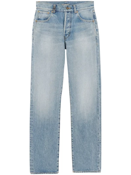 Женские джинсы Saint Laurent средней посадки, голубые