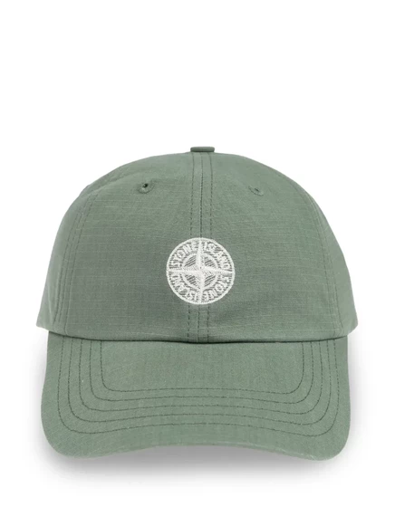 Мужская кепка Stone Island с мотивом компаса, зеленая