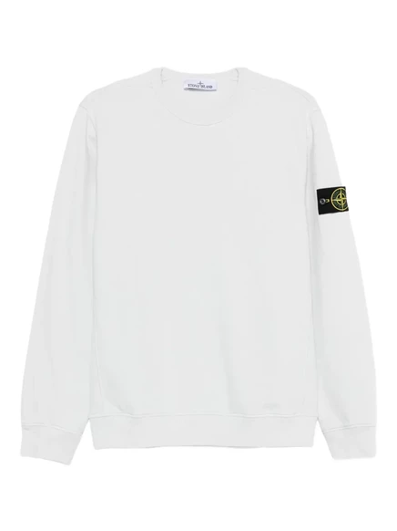 Мужской свитшот Stone Island с нашивкой-логотипом, белый