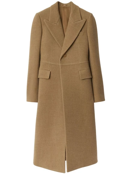 Женское двубортное пальто Burberry, коричневое