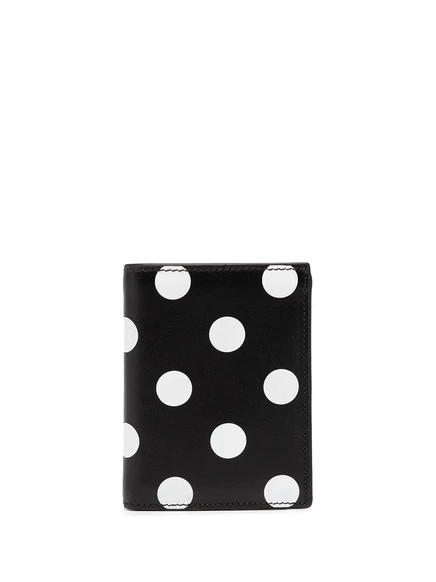 Унисекс кардхолдер Comme Des Garons Wallet кожаный в горошек