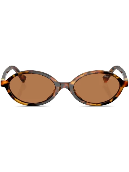 Солнцезащитные очки Miu Miu Eyewear овальные, коричневые