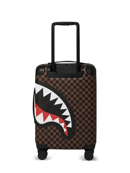 Чемодан Sprayground с принтом акул, коричневый