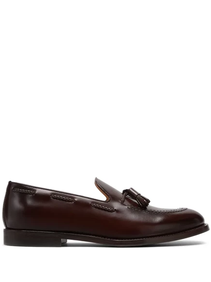 Мужские лоферы Brunello Cucinelli с кисточками, каштановые
