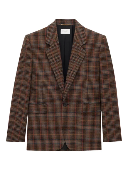 Женский блейзер Saint Laurent из шерсти, коричневый