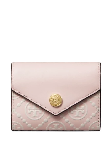 Женский кошелек Tory Burch T-monogram, пудровый