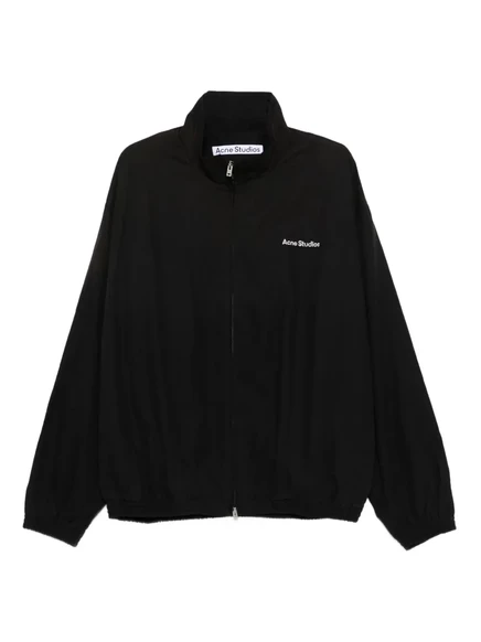 Мужская куртка на молнии Acne Studios с вышитым логотипом, черная