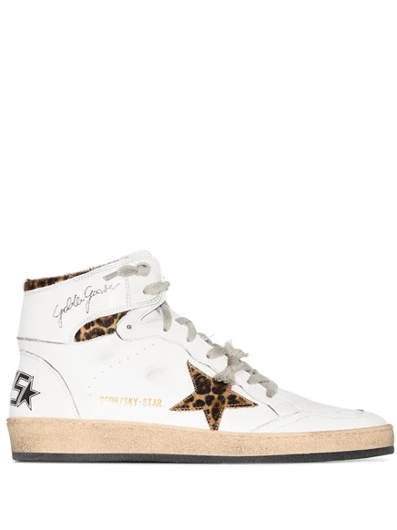 Женские высокие кроссовки Golden Goose Sky-Star, белые