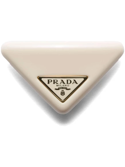 Заколка для волос с треугольным логотипом Prada gold