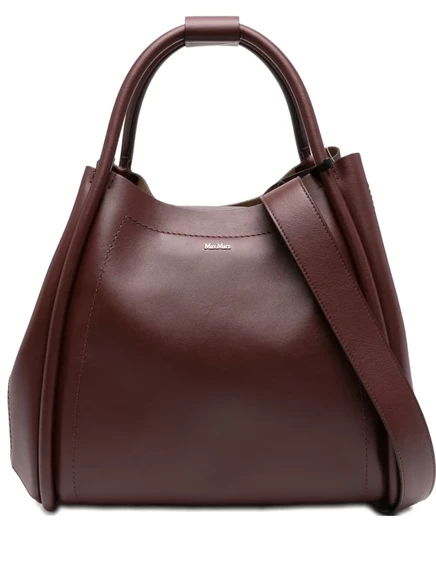 Кожаная сумка Max Mara medium из морской кожи red
