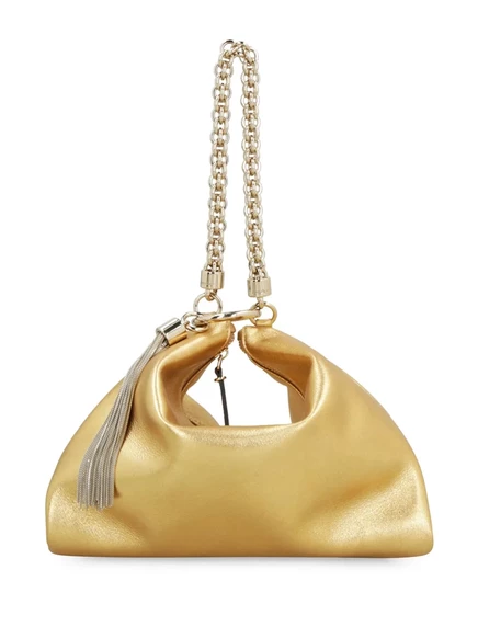 Женский кожаный клатч Jimmy Choo Callie, золотистый