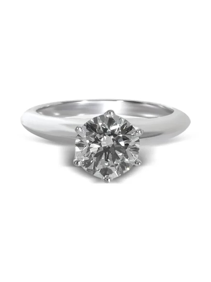 Кольцо Tiffany & Co. платиновое с бриллиантом, серебристое
