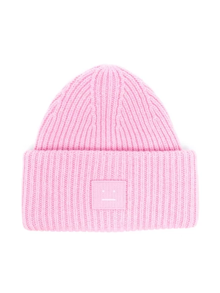 Унисекс шапка-бини Acne Studios с нашивкой, розовая