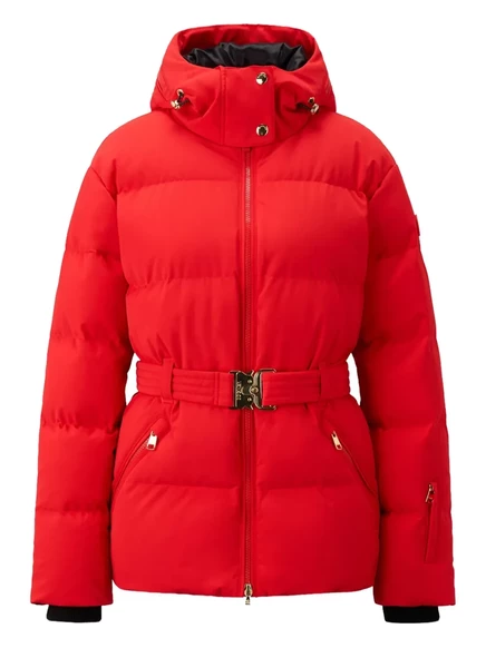 Женская стеганая куртка Bogner с капюшоном, красная