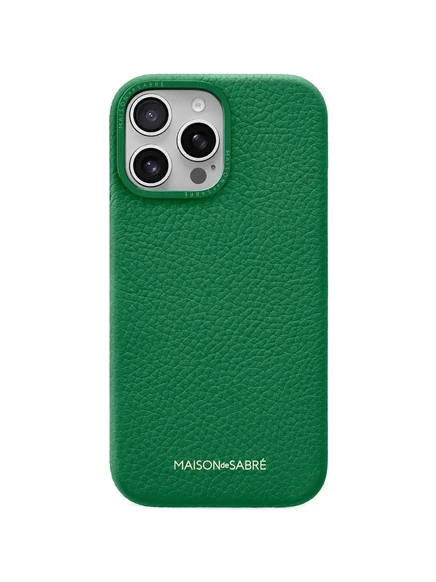 Чехол iPhone 16 Pro MAISON de SABR кожаный MagSafe, зеленый
