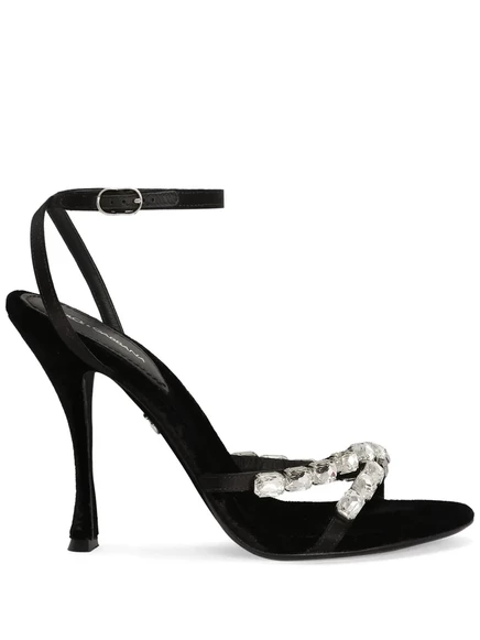 Босоножки Dolce & Gabbana 105 мм, украшенные кристаллами black