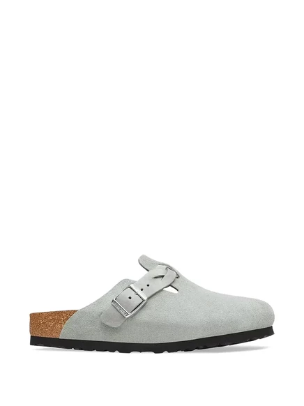 Женские сабо Birkenstock Boston с плетеным ремешком, серые