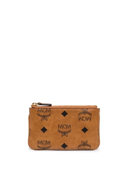 Кошелёк-брелок MCM Mini с монограммой, коричневый