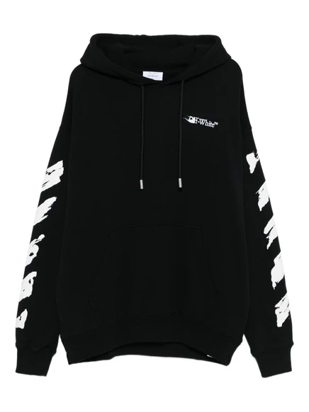 Мужское худи Off-White с кистевым принтом, черное