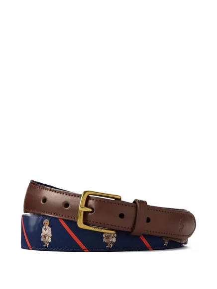Мужской ремень Polo Ralph Lauren с медвежонком, синий
