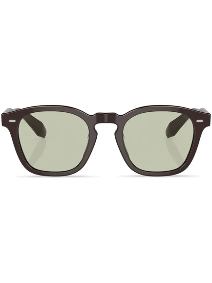 Унисекс солнцезащитные очки Oliver Peoples круглая оправа, коричневые