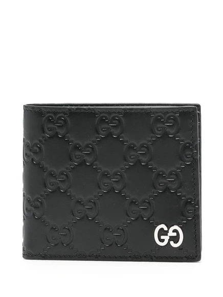 Мужской кожаный кошелек Gucci GG Supreme, черный