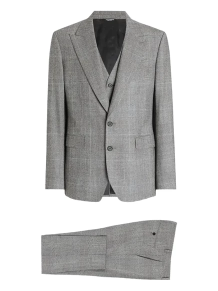 Костюм-тройка Dolce & Gabbana в клетку grey