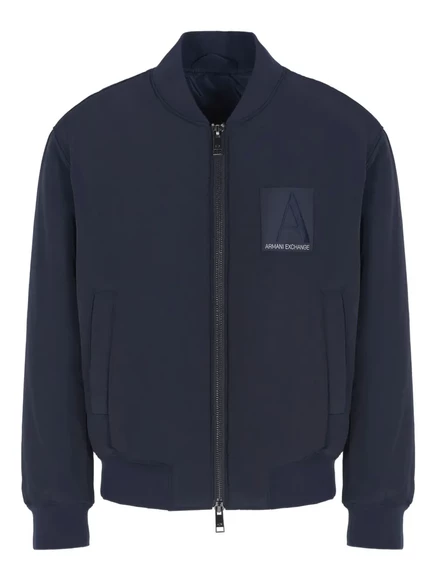 Мужская куртка-бомбер Armani Exchange с логотипом, синяя